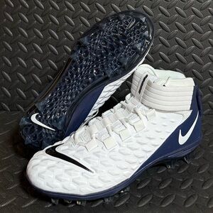 Mens Nike Athletic Football‎ Cleats Navy Blue White Size 11